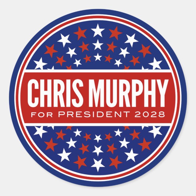 Adesivo Redondo Chris Murphy Presidente 2028 (Frente)