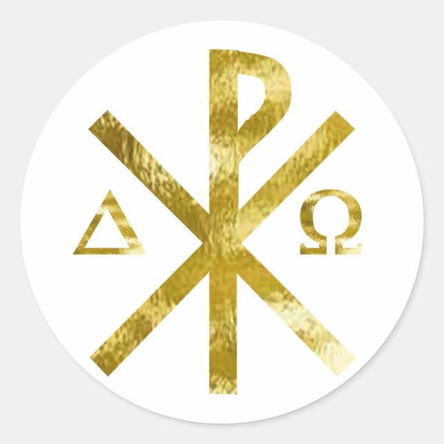 Adesivo Redondo Chrisme Alpha Oméga Ou- 2 (Frente)