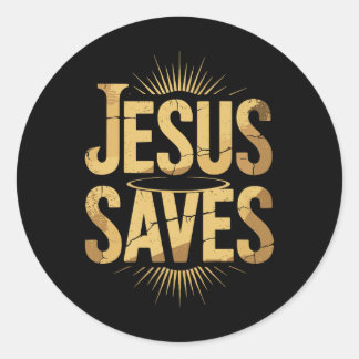Adesivo Redondo Christan Jesus Salva Premium