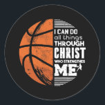 Adesivo Redondo Christian Basketball Love All Things I Can Do<br><div class="desc">Christian Basketball Love All Things I Can Do Through Christ Gift. Perfect gift for your dad,  mom,  papa,  men,  women,  friend and family members on Thanksgiving Day,  Christmas Day,  Mothers Day,  Fathers Day,  4th of July,  1776 Independent day,  Veterans Day,  Halloween Day,  Patrick's Day</div>