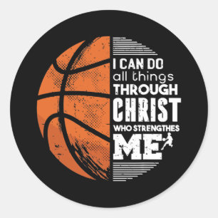 Adesivo Redondo Christian Basketball Love All Things I Can Do