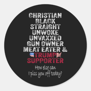 Adesivo Redondo Christian Black Trump Supporter Unwoed