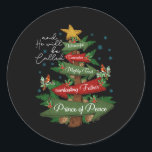 Adesivo Redondo Christian Christmas Ele Será Chamado De Maravilhos<br><div class="desc">Christian Christmas Ele Será Chamado De Maravilhoso Conselheiro</div>