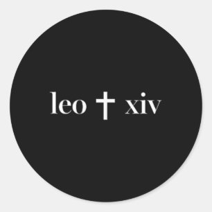 Adesivo Redondo Christian Cross Minimamente Religioso Fé Papa Leo