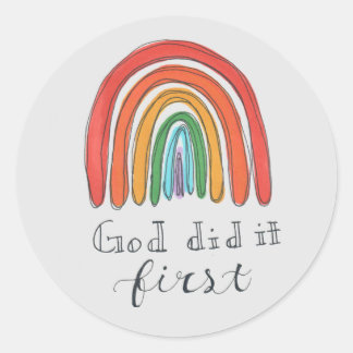 Adesivo Redondo Christian Rainbow Sticker