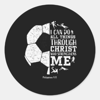 Adesivo Redondo Christian Soccer Faith Graphic Bible Verse Philipp