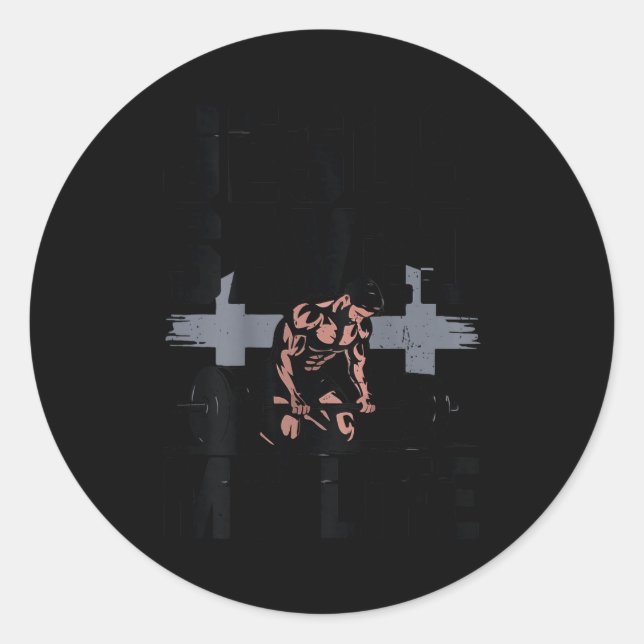 Adesivo Redondo Christian Workout Jesus Christ Saved My Life Gym G (Frente)