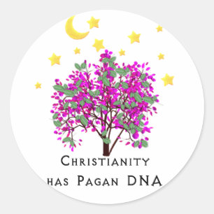 Adesivo Redondo Christianity tem DNA Pagan