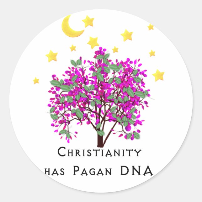 Adesivo Redondo Christianity tem DNA Pagan (Frente)
