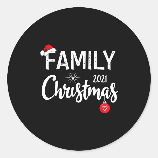 Adesivo Redondo Christmas 2021 Family Christmas 2021  (Frente)