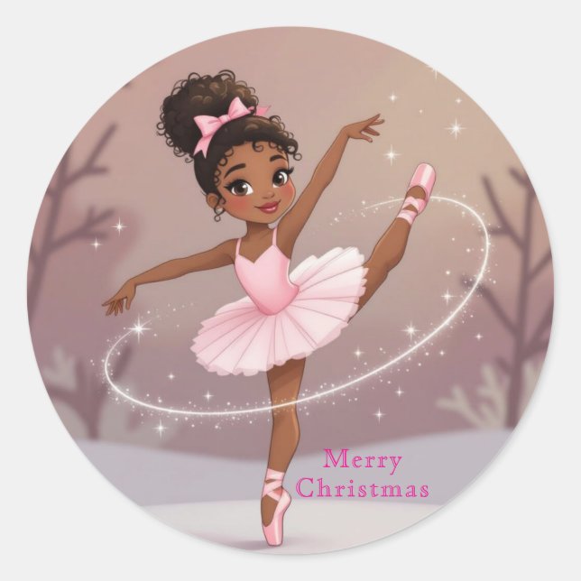 Adesivo Redondo Christmas Ballerina ROUND STICKER (Frente)