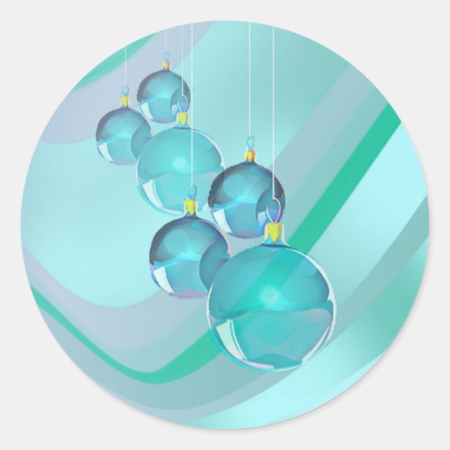 Adesivo Redondo CHRISTMAS BALLS & RIBBY, por SHARON SHARPE (Frente)