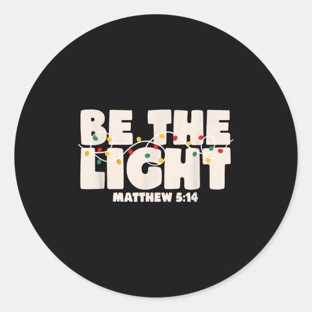 Adesivo Redondo Christmas Bible Verse Be The Light Matthew 5_14  (Frente)