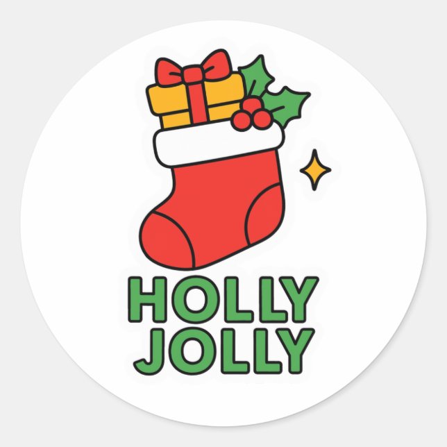 Adesivo Redondo Christmas boot (Frente)