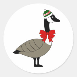 Adesivo Redondo Christmas Canadian Goose Stickers
