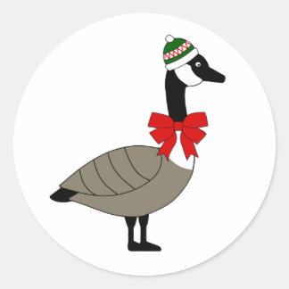 Adesivo Redondo Christmas Canadian Goose Stickers