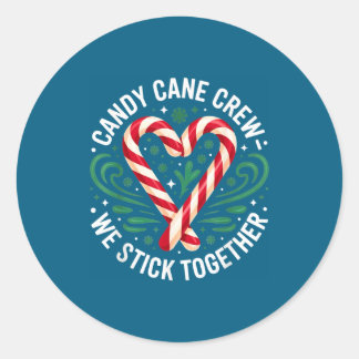 Adesivo Redondo Christmas Candy Cane Crew We Stick Together Matchi