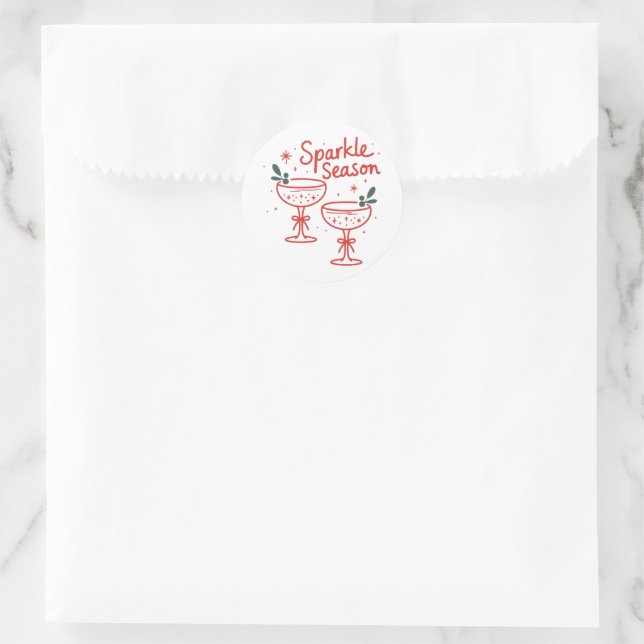 Adesivo Redondo Christmas Cocktails Sparkle Season  (Bolsa)