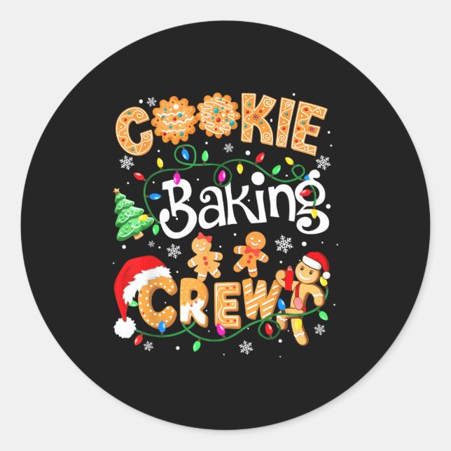 Adesivo Redondo Christmas Cookie Baking Crew Cookie Crew Family Ch (Frente)