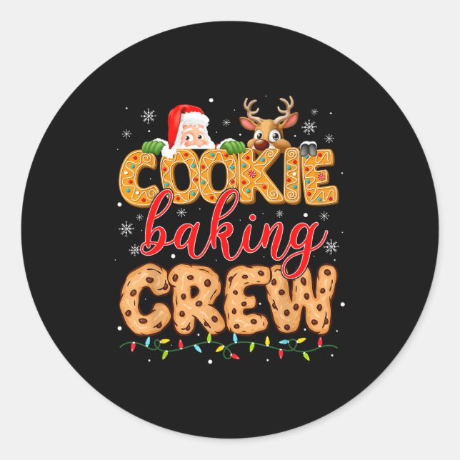 Adesivo Redondo Christmas Cookie Baking Crew Cookie Crew Family Ch (Frente)