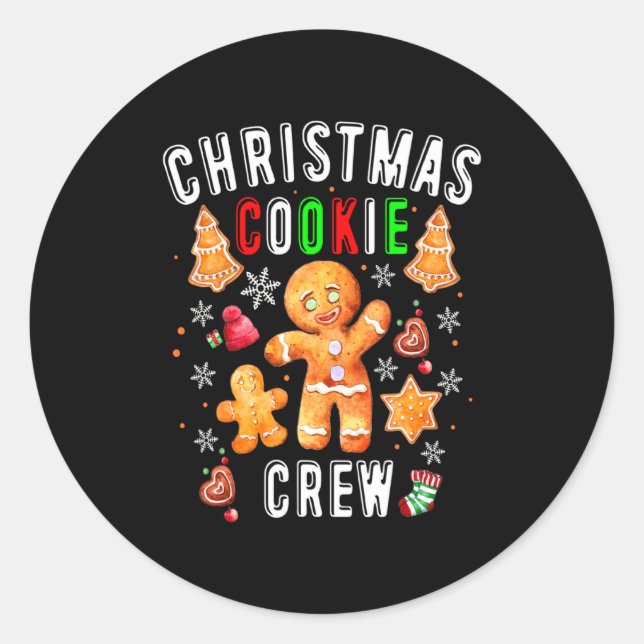 Adesivo Redondo Christmas Cookie Crew Baking Team New Xmas Bakers  (Frente)