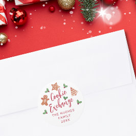 Adesivo Redondo Christmas Cookie Exchange Party
