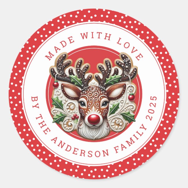 Adesivo Redondo Christmas Cookies Round Stickers (Frente)