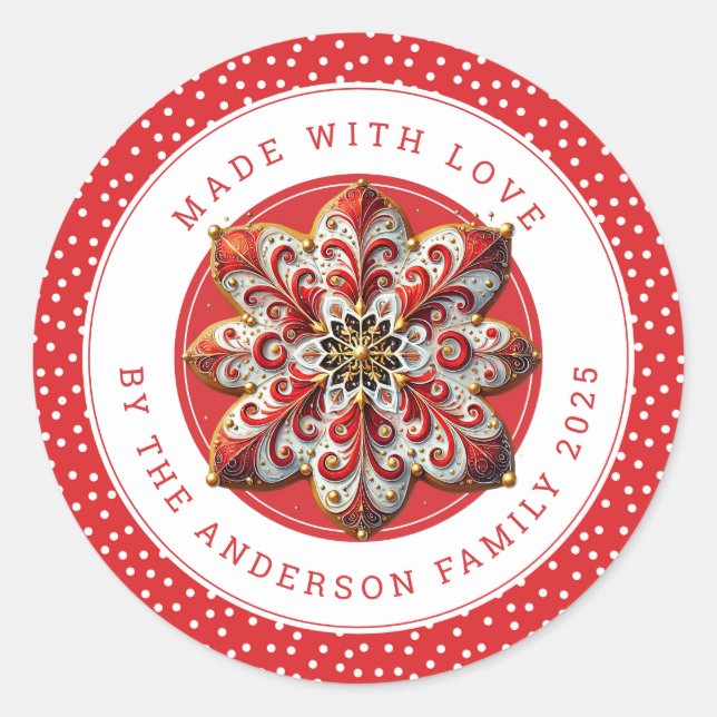 Adesivo Redondo Christmas Cookies Round Stickers (Frente)