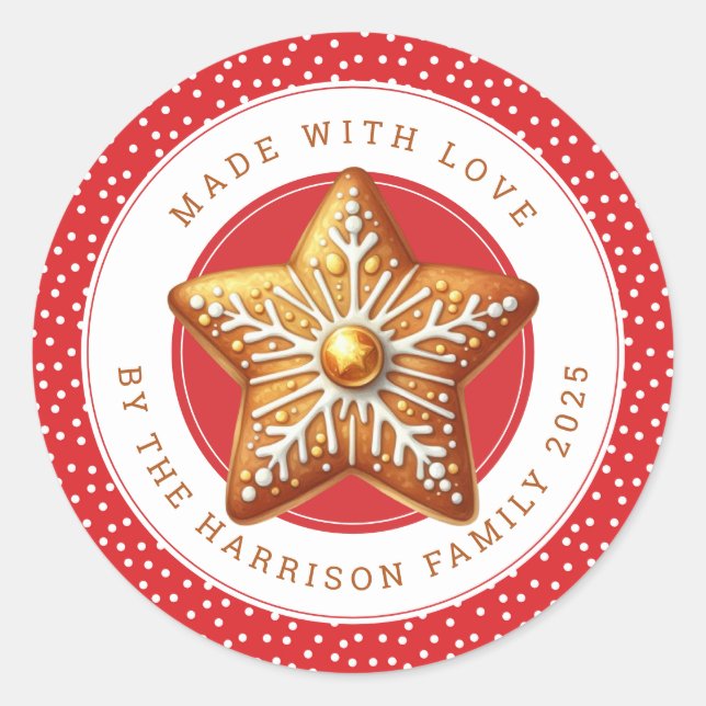 Adesivo Redondo Christmas Cookies Round Stickers (Frente)