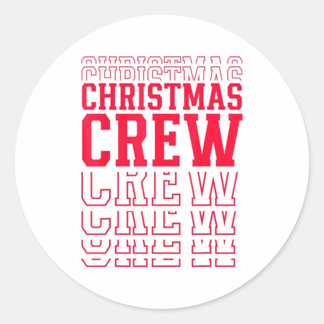 Adesivo Redondo Christmas Crew Red Layered Text Family Santa Xmas  (Frente)