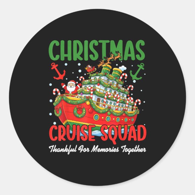 Adesivo Redondo Christmas Cruise Cruisemas Squad 2025 Thankful For (Frente)