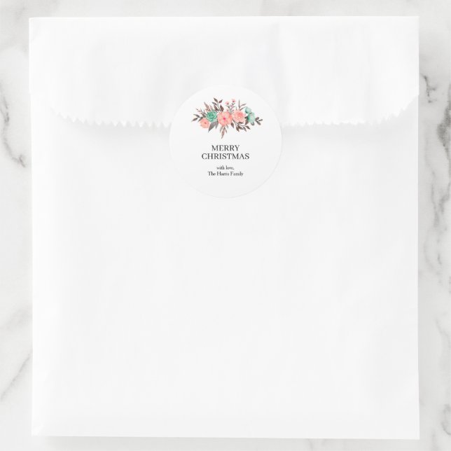 Adesivo Redondo Christmas Custom Text Stickers Roll (Bolsa)