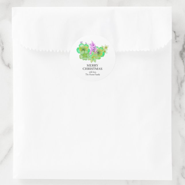 Adesivo Redondo Christmas Custom Text Stickers Roll (Bolsa)