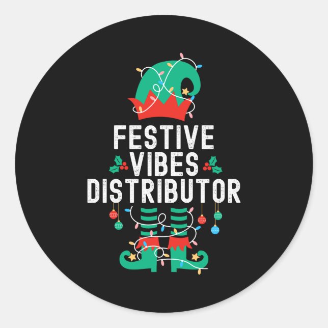 Adesivo Redondo Christmas Elf Office Team Party Family Matching _2 (Frente)