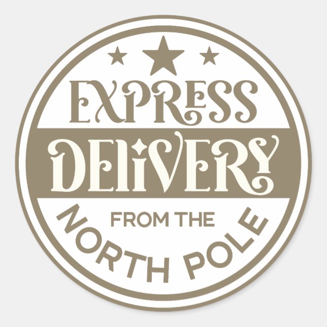 Adesivo Redondo Christmas Express Delivery From The North Pole (Frente)