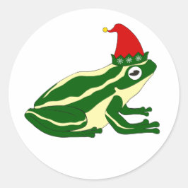 Adesivo Redondo Christmas Frog Stickers