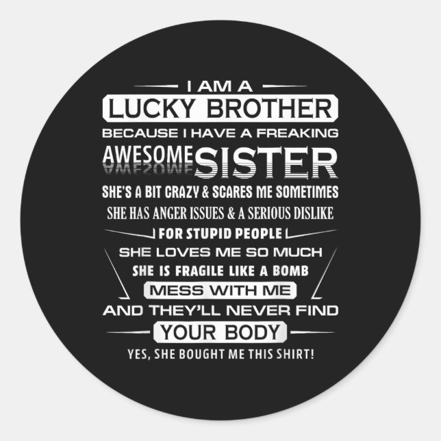 Adesivo Redondo Christmas Fun For Brother From Sister 1  (Frente)