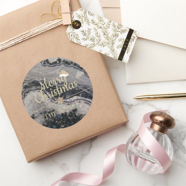 Adesivo Redondo Christmas geode sticker (Presentear)