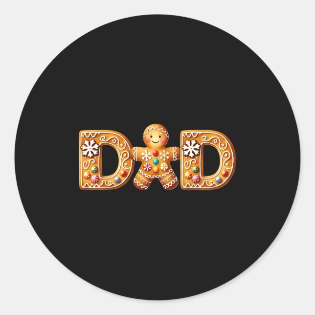 Adesivo Redondo Christmas Gingerbread Matching Family Party Xmas P (Frente)