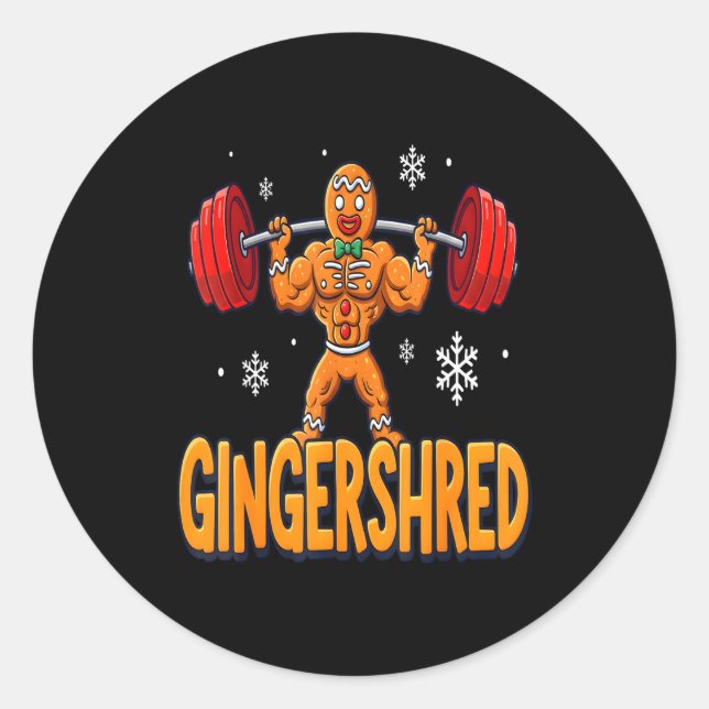 Adesivo Redondo Christmas Gingershred Gym Bodybuilding Funny Ginge (Frente)
