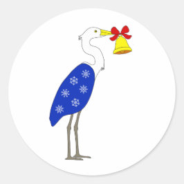 Adesivo Redondo Christmas Heron Stickers