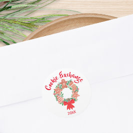 Adesivo Redondo Christmas Holiday Cookie Exchange