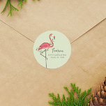 Adesivo Redondo Christmas Holiday String Lights Pink Flamingo Cute<br><div class="desc">This design features Christmas holiday string light flamingo, elegant modern watercolor cute simple, a festive holiday twinkle lights fun, beach tropical coastal island house, modern elegant simple trendy, modern calligraphy script font, whimsical typography template, simple and minimal classic illustration, Christmas holiday chic celebration, unique minimalist hand drawn whimsical Whimsical simple...</div>