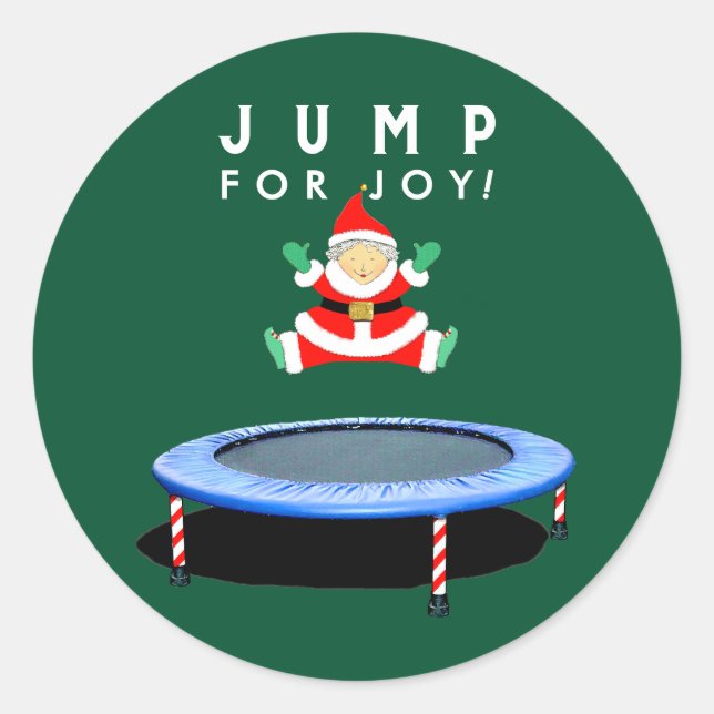 Adesivo Redondo Christmas Holiday Trampoline Gymnastics (Frente)