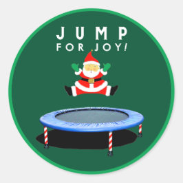 Adesivo Redondo Christmas Holiday Trampoline Gymnastics