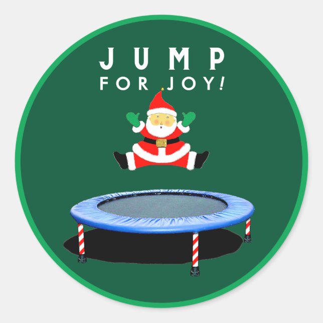 Adesivo Redondo Christmas Holiday Trampoline Gymnastics (Frente)