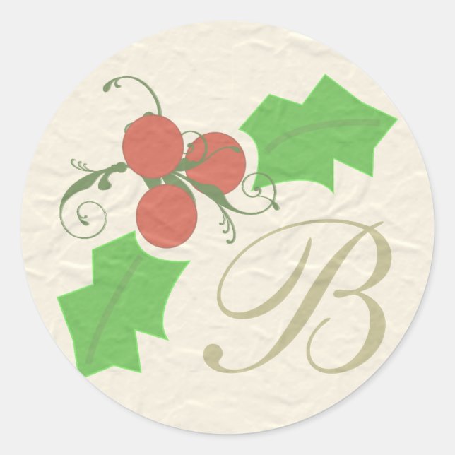 Adesivo Redondo Christmas Holly Sticker (Frente)