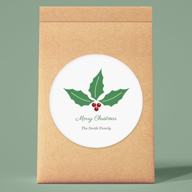 Adesivo Redondo Christmas Holly Sticker (Christmas Holly Sticker)