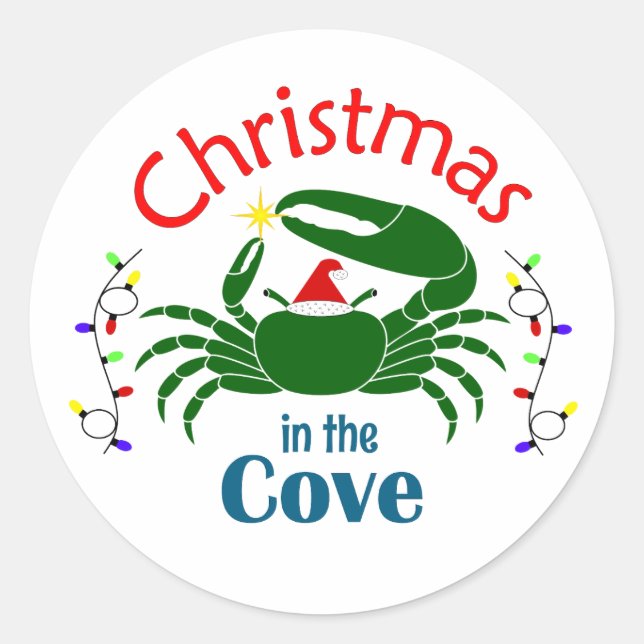 Adesivo Redondo Christmas in the Cove Stickers (Frente)