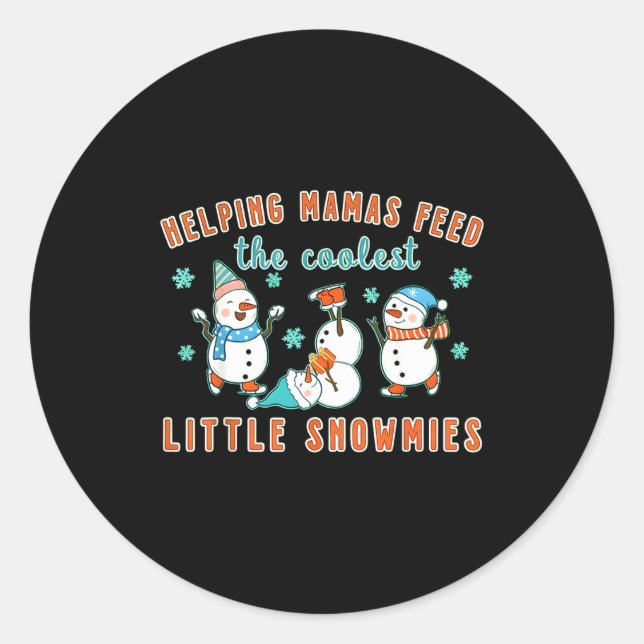 Adesivo Redondo Christmas Lactation Consultant Lactation Nurse Lac (Frente)